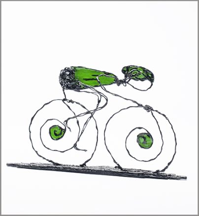 Metalen fietsobject van Lidy Ponte